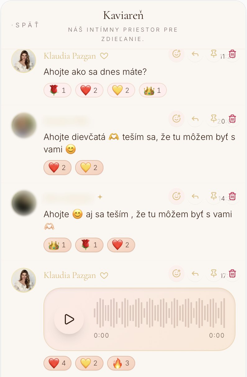 NutriGlow aplikácia – Kaviareň – komunita