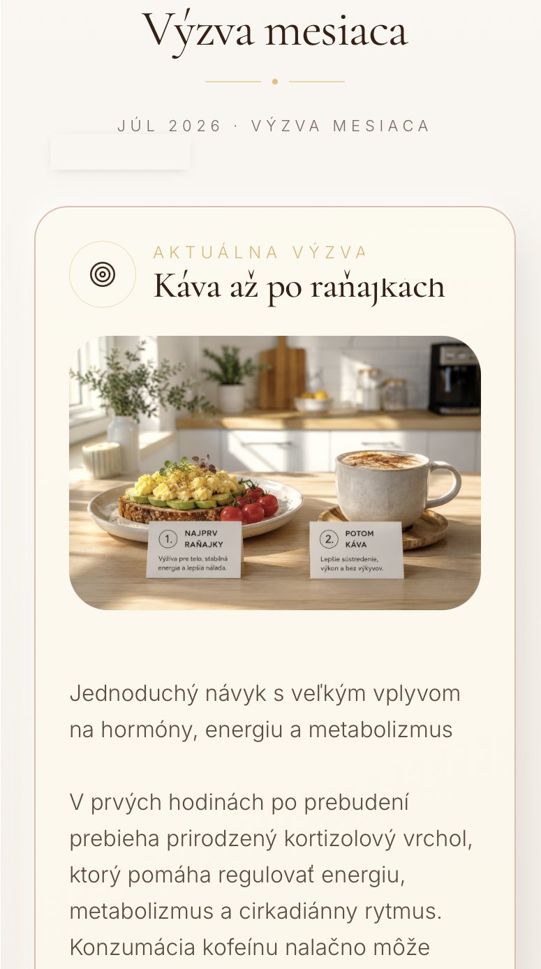 NutriGlow aplikácia – Výzva mesiaca